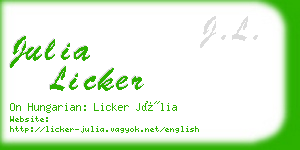 julia licker business card